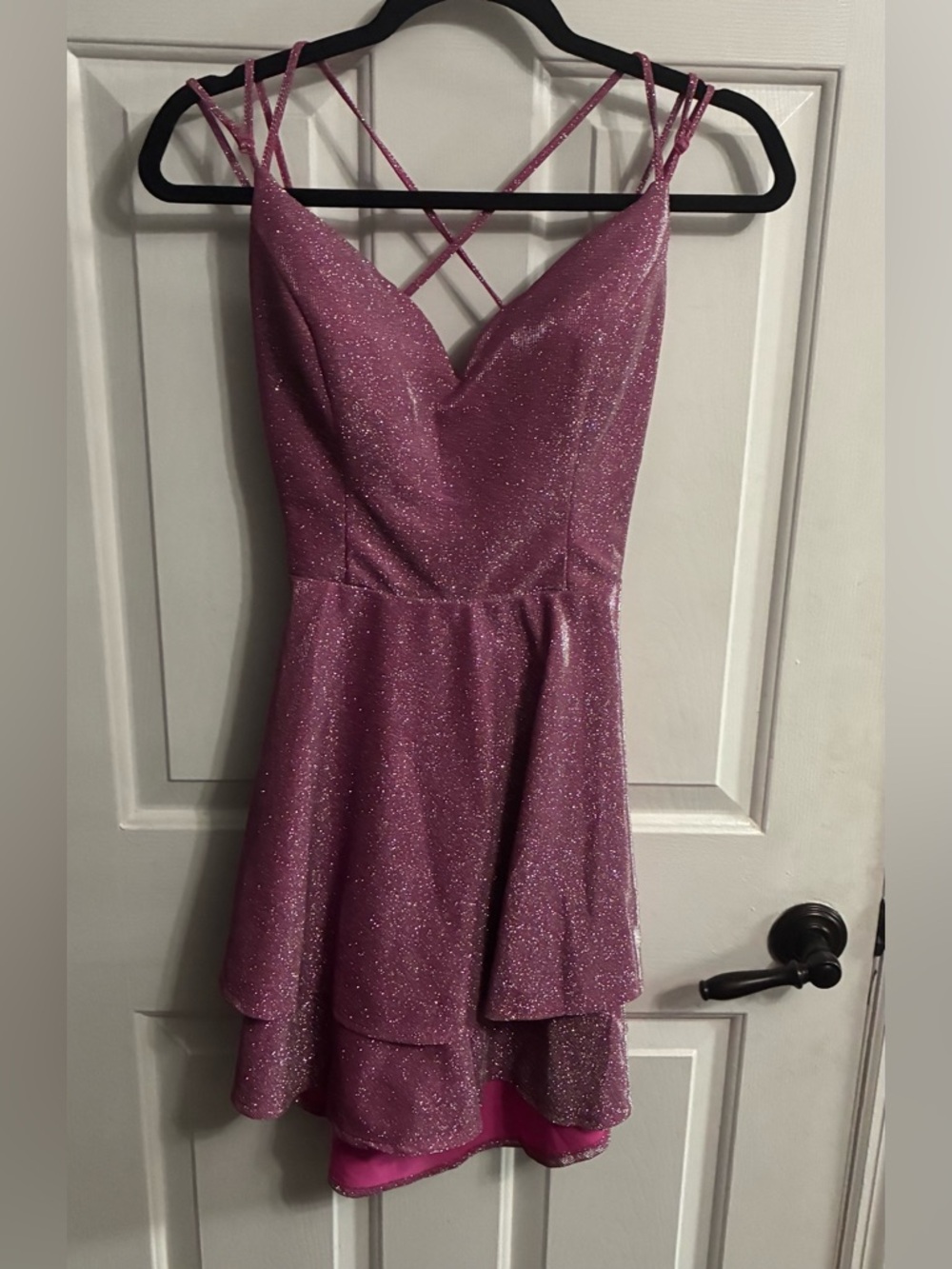 B. Smart Shimmery Magenta Party Dress